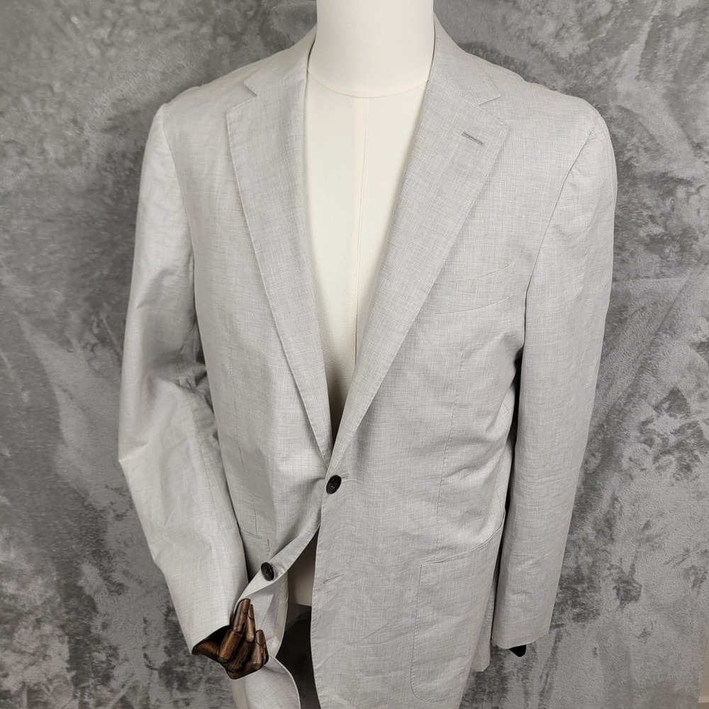 Suitsupply Tessuti Sondrio Italy Cotton White Sport Coat Blazer Men's 44L Slim